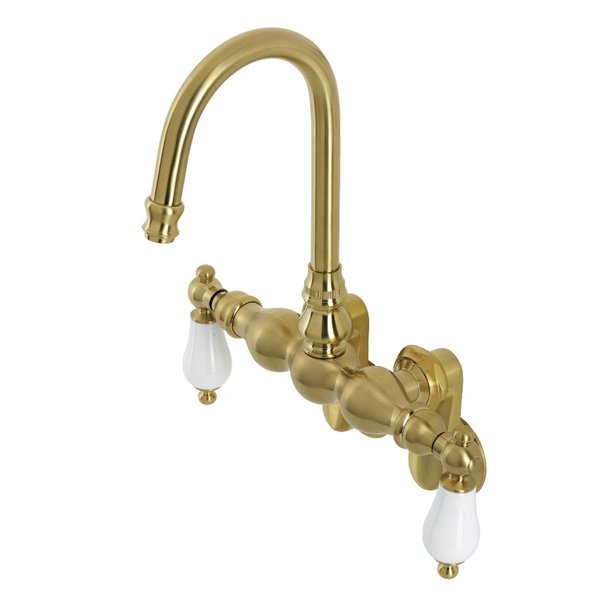 Kingston Brass AE83T7 Adjustable Center Wall Mount Tub Faucet, Brushed Brass AE83T7